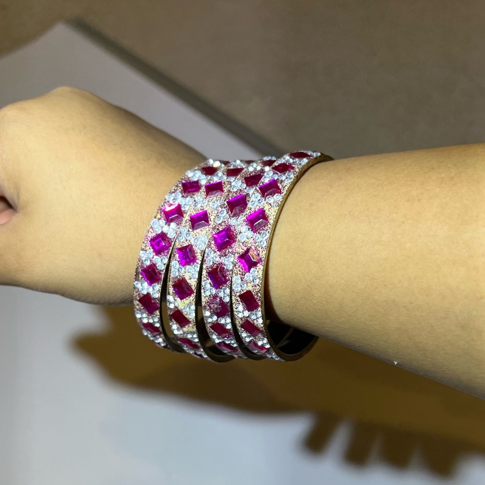 Pink & Silver Bangles - Picture 2 of 2